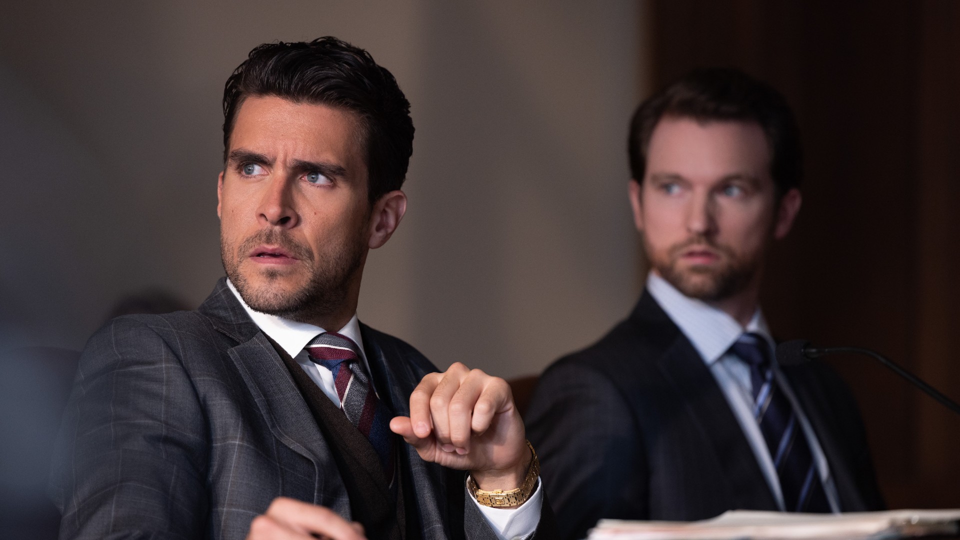 Josh Segarra as Pug and Drew Matthews as Dennis Bukowski in Marvel Studios' She-Hulk: Attorney At Law