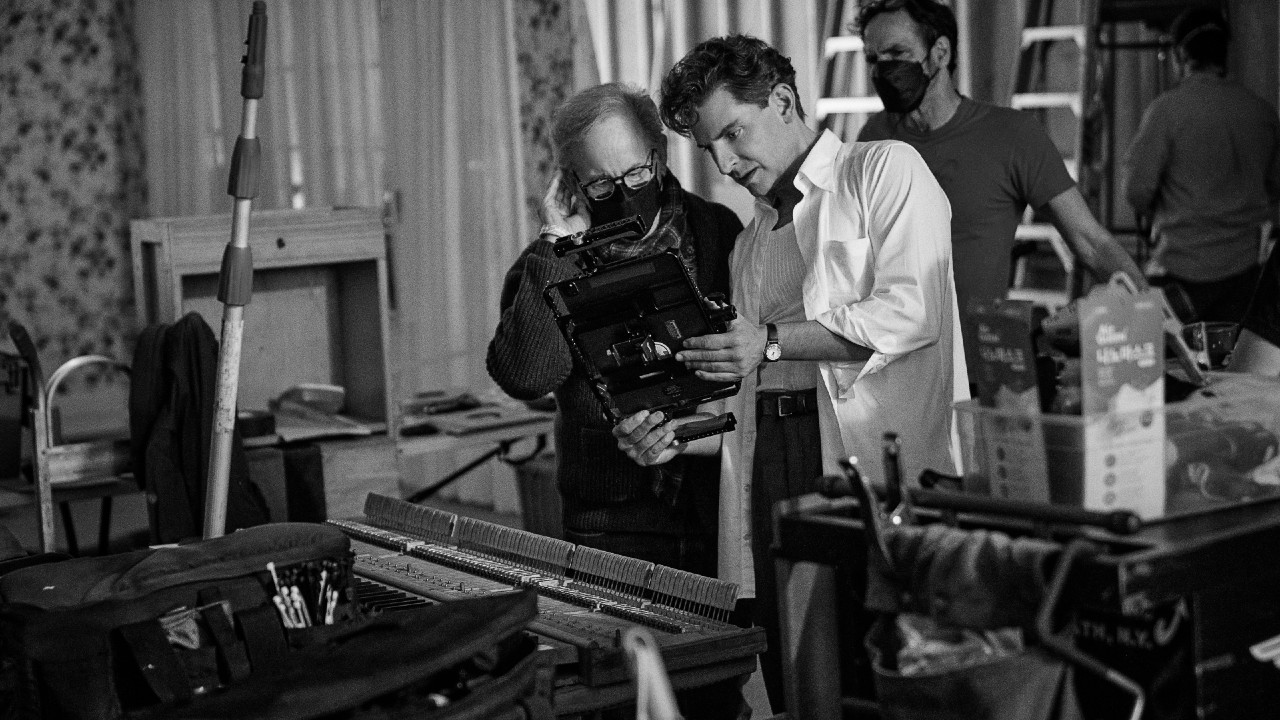 Bradley Cooper on set directing Maestro (2023)